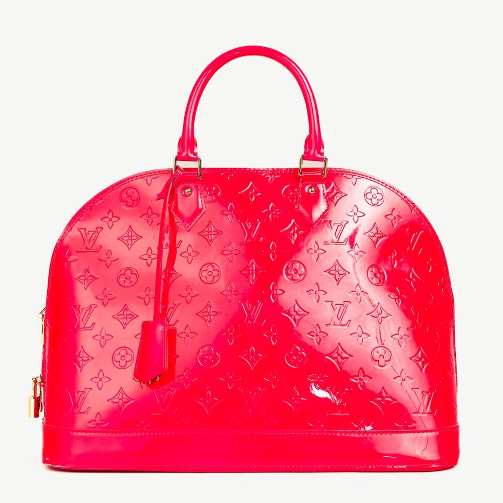 Louis Vuitton Alma GM Rose Pop Monogram Vernis Tote